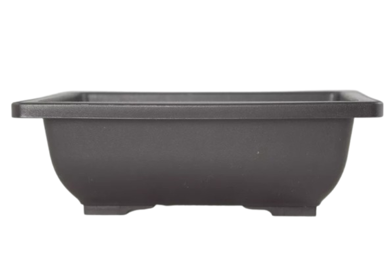 Rectangular Brown Plastic Bonsai Training Pot + Tray Set - 8.5"x 6.5"x 2.75"
